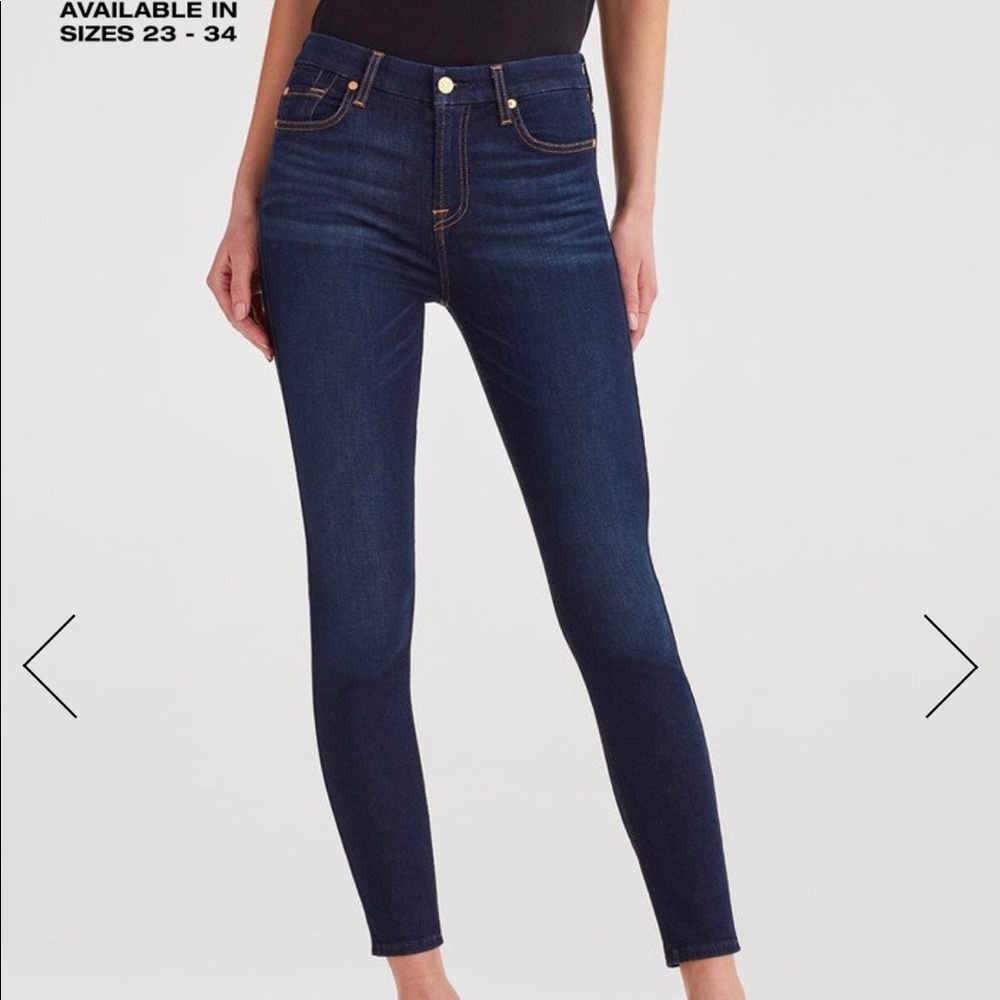 7 For All Kind High Waist Ankle Skinny Jeans
